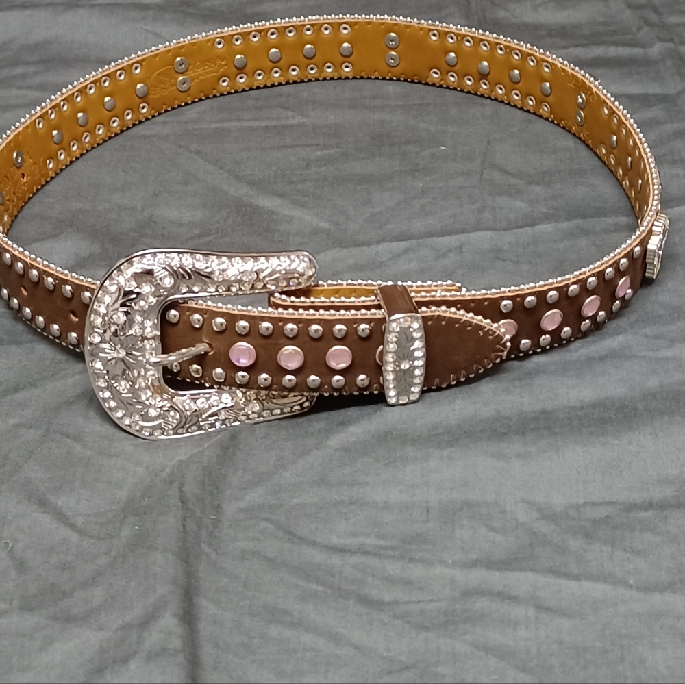 Girls blingy cross western cowgirl belt